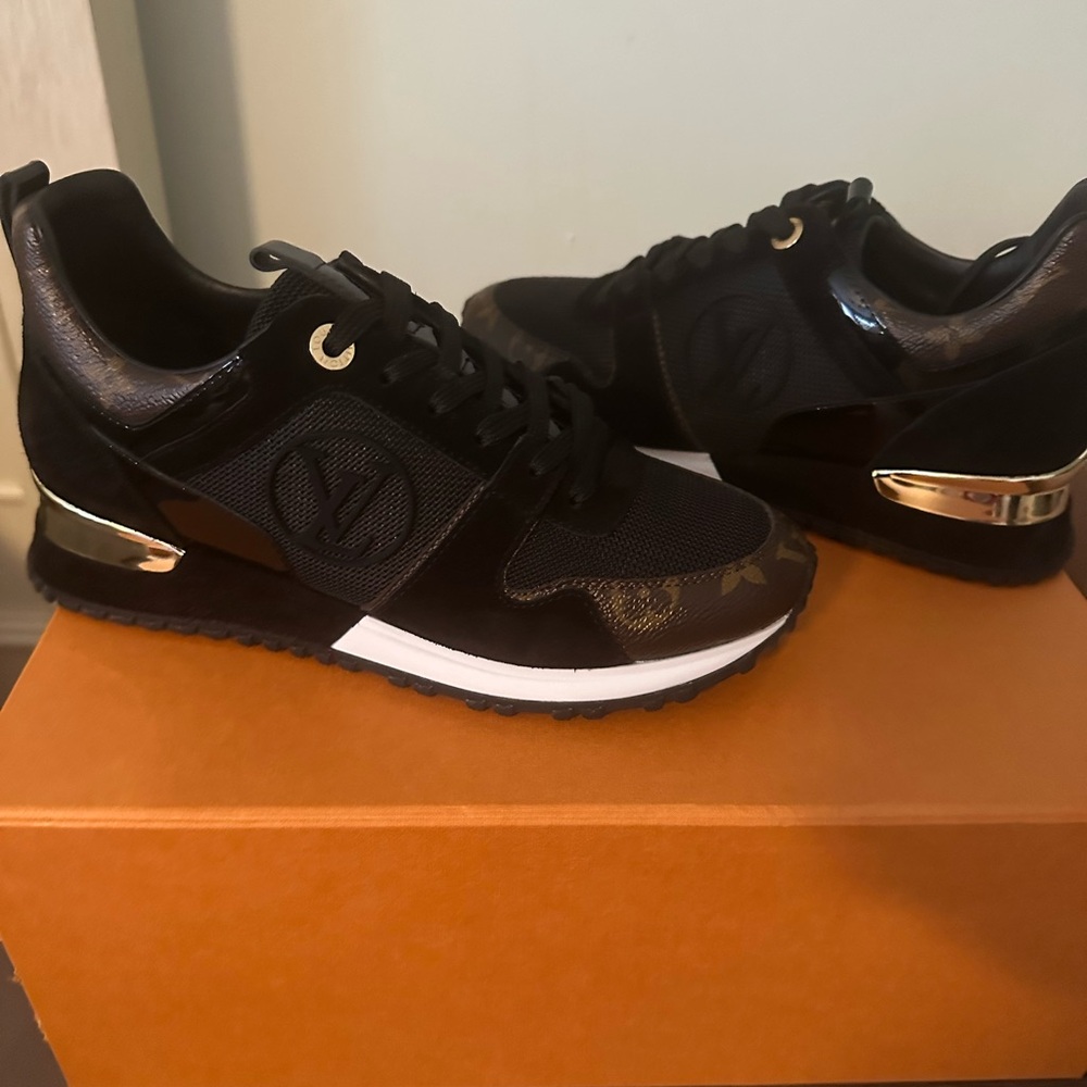 Louis Vuitton Black and Gold Sneakers